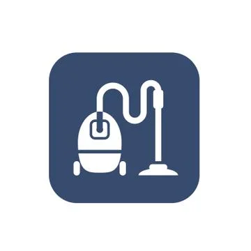 Vacuum cleaner icon, flat design on dark background. Stock Illustration