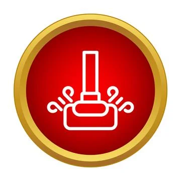 Vacuum cleaner icon on red and gold button Stock Illustration