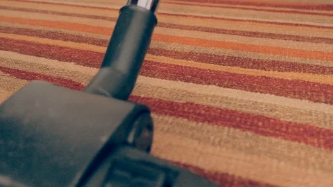 Vacuum cleaner nozzle on the carpet Stock Footage 100437919