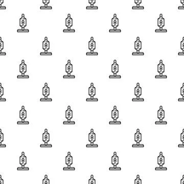 Vacuum cleaner outline flat icon seamless pattern Illustrazione stock