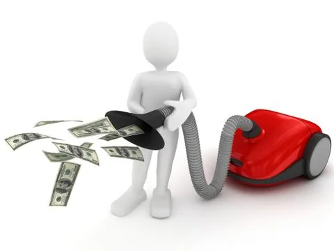 Vacuum cleaner over white Stock Illustration