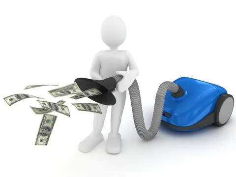 Vacuum cleaner over white Stock Illustration