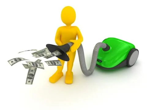 Vacuum cleaner over white Stock Illustration