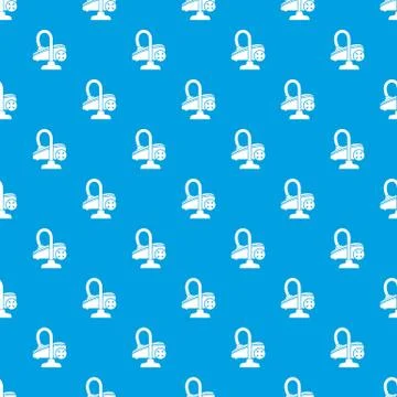 Vacuum cleaner pattern vector seamless blue 库存插图