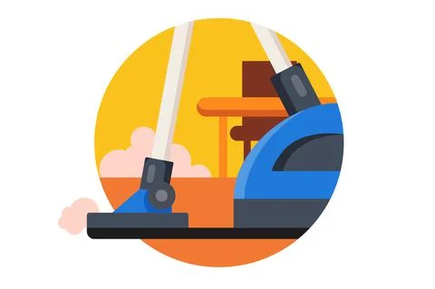 Vacuum cleaner process of office cleaning Stock Illustration