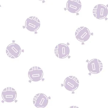 Vacuum cleaner robot glyph vector seamless pattern Illustrazione stock