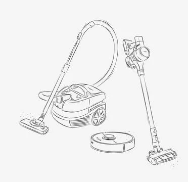 Vacuum cleaner types Stock Illustration