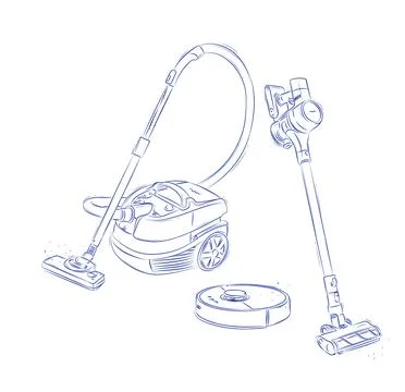 Vacuum cleaner types light Stock Illustration