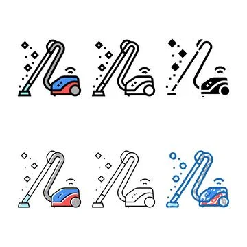 Vacuum cleaner variations color icon vector Stock Illustration