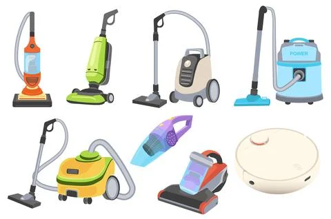 Vacuum Cleaners Set Elements Stock Illustration
