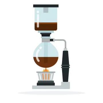 Vacuum coffee maker vector flat isolated Stock Illustration