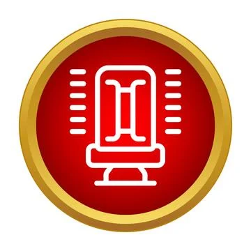 Vacuum electronic tube component glowing in red circle Stock Illustration