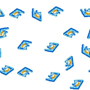 Vacuum forming of plastic isometric icon seamless pattern Stock Illustration