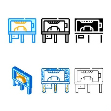 Vacuum forming variations of plastic color icon vector Stock Illustration