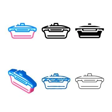 Vacuum lunchbox color icon vector multipack color Stock Illustration