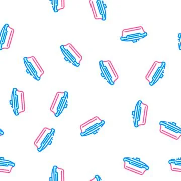 Vacuum lunchbox vector seamless pattern color Illustrazione stock