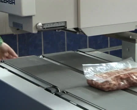 Vacuum packaging of meat Stock Footage 24951689