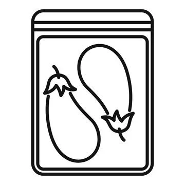 Vacuum packed eggplants preserving freshness and flavor Stock Illustration