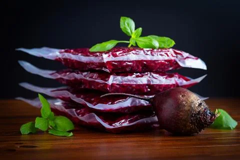 Vacuum packed grated beet prepared for freezer storage at home Stock Photos