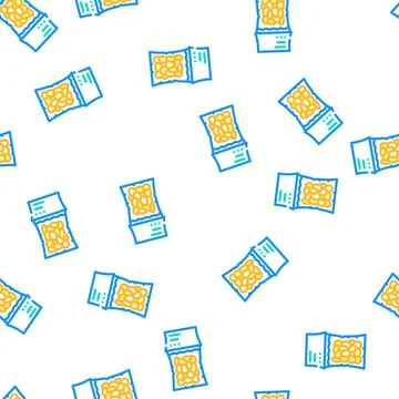 Vacuum packed olives vector seamless pattern Stock Illustration