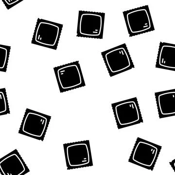 Vacuum packed wipes glyph vector seamless pattern Illustrazione stock