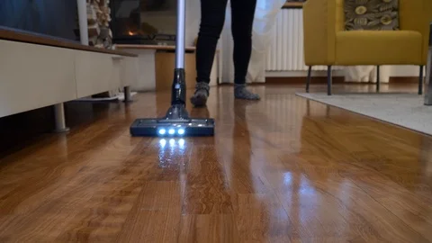 Vacuum the parquet Stock Footage 127036646