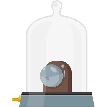 Vacuum plate with bell for physics experiment vector on white Stock Illustration