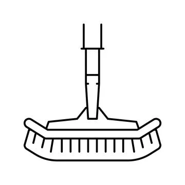 Vacuum pool brush line icon vector illustration Stock Illustration