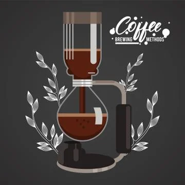 Vacuum pot coffee brewing method Stock Illustration