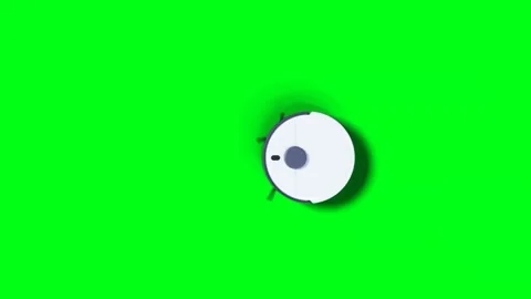 Vacuum Robot auto cleaning. Green screen isolate. Stock Footage 268148096