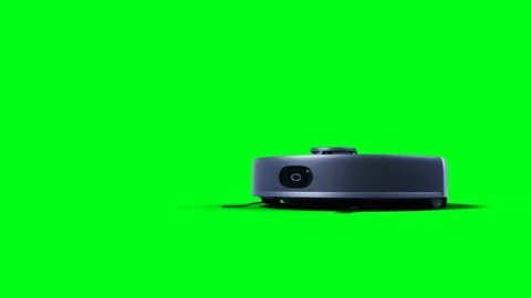 Vacuum Robot auto cleaning. Green screen isolate. 스톡 동영상 268148252