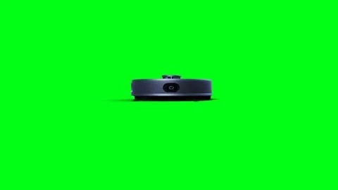 Vacuum Robot auto cleaning. Green screen isolate. 3d rendering. 스톡 일러스트