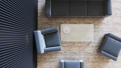 Vacuum Robot auto cleaning at home, floor. Realistic 4k animation. Video stock 268150395