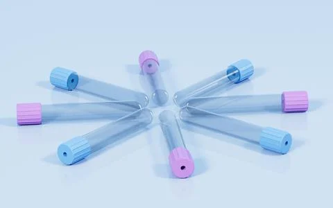 Vacuum sampling vessel in the lab, concept of the medicine, 3d rendering. Stock Illustration