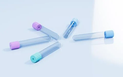 Vacuum sampling vessel in the lab, concept of the medicine, 3d rendering. 스톡 일러스트