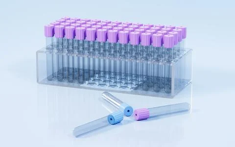 Vacuum sampling vessel in the lab, concept of the medicine, 3d rendering. 스톡 일러스트