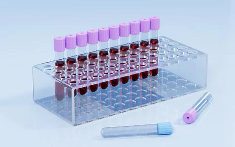 Vacuum sampling vessel in the lab, concept of the medicine, 3d rendering. 스톡 일러스트