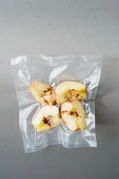 Vacuum sealed apples Stock Photos