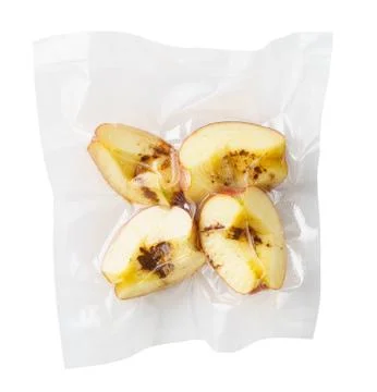 Vacuum sealed apples Stock Photos