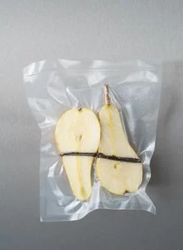 Vacuum sealed pears Stock Photos