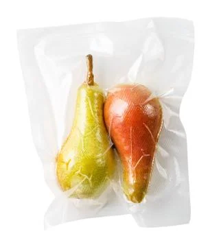 Vacuum sealed pears Stock Photos