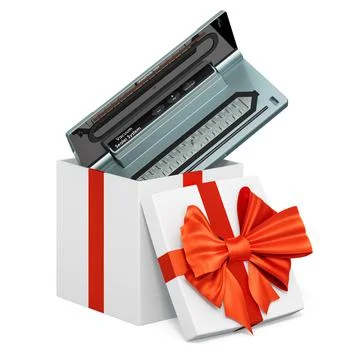 Vacuum sealer inside gift box, present concept. 3D rendering Stock Illustration