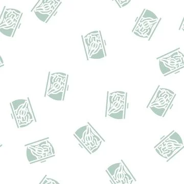 Vacuum storage glyph vector seamless pattern Stock Illustration