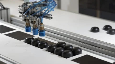 Vacuum Suction Robot Picking Video stock 243979740