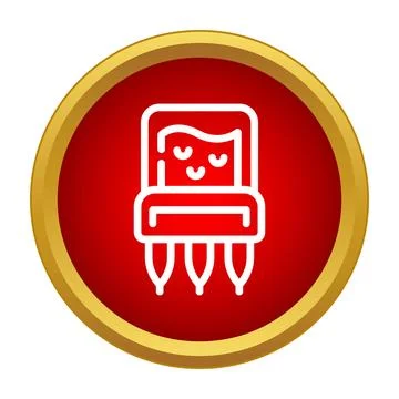 Vacuum tube component icon on red circle Stock Illustration