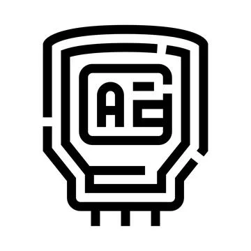 Vacuum tube electronic component line art icon Stock Illustration