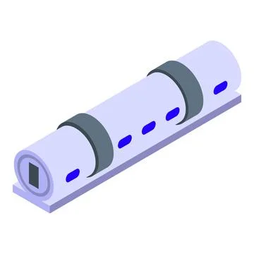 Vacuum tube train moving through tube transportation system Stock Illustration