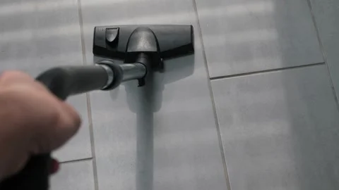 Vacuuming Tile Floors A Cleaning Routine Stock Footage 317336789
