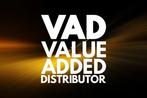 VAD - Value Added Distributor acronym, business concept background Stock Illustration