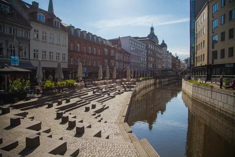 Vadestedet Pedestrian Area in Aarhus, Denmark (Jutland) Stock Photos